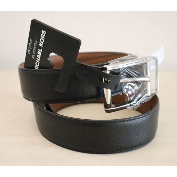 Michael Kors 86F3SBLY6L Men's Sz 30 Black/Brown 31MM Reversible Dress Belt - Picture 1 of 9